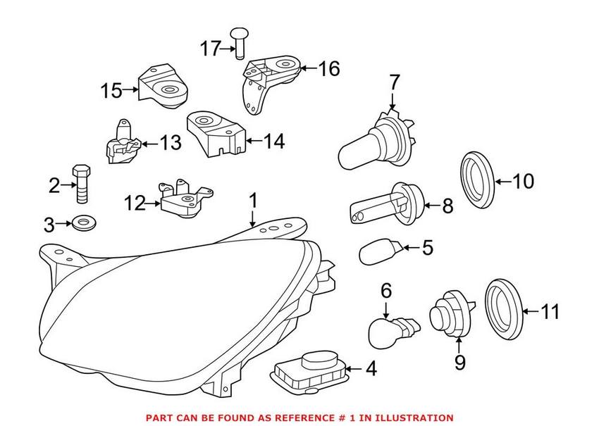 Mercedes Headlight - Front Driver Left 1728204359